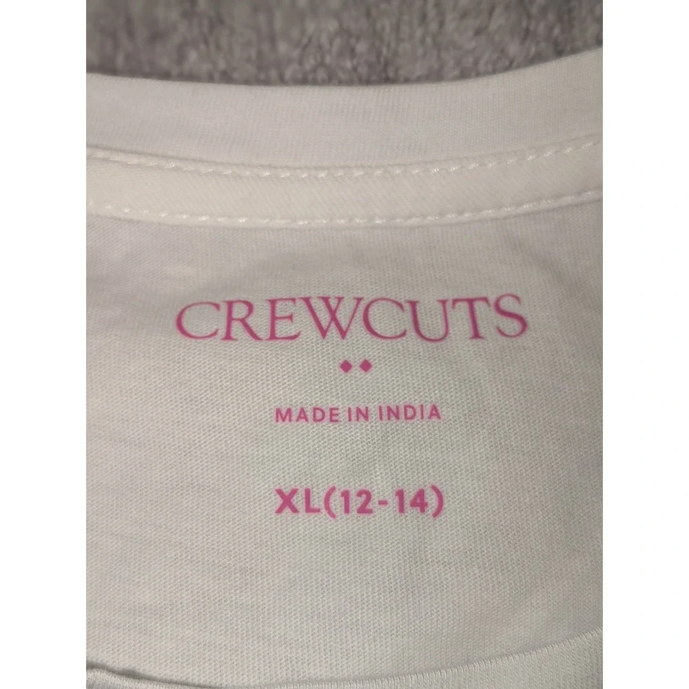 Crewcuts Kids XL 12-14 White Apple Print T‎ Shirt Cotton NWT $40